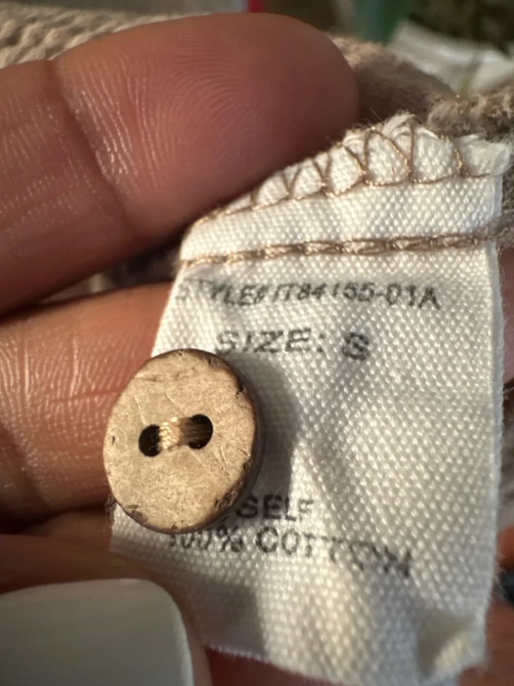 Altar’d State Gauze Cotton Peplum Top Size S Button Front Taupe - Picture 5 of 7